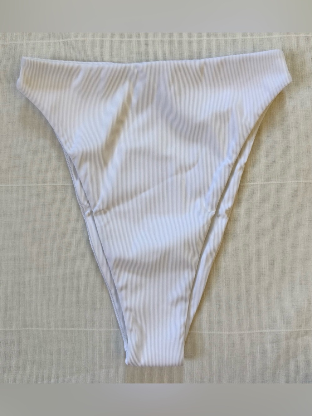 NWT AILA BLUE James High Hip Bikini Bottom | White Rib Size S - Picture 4 of 6